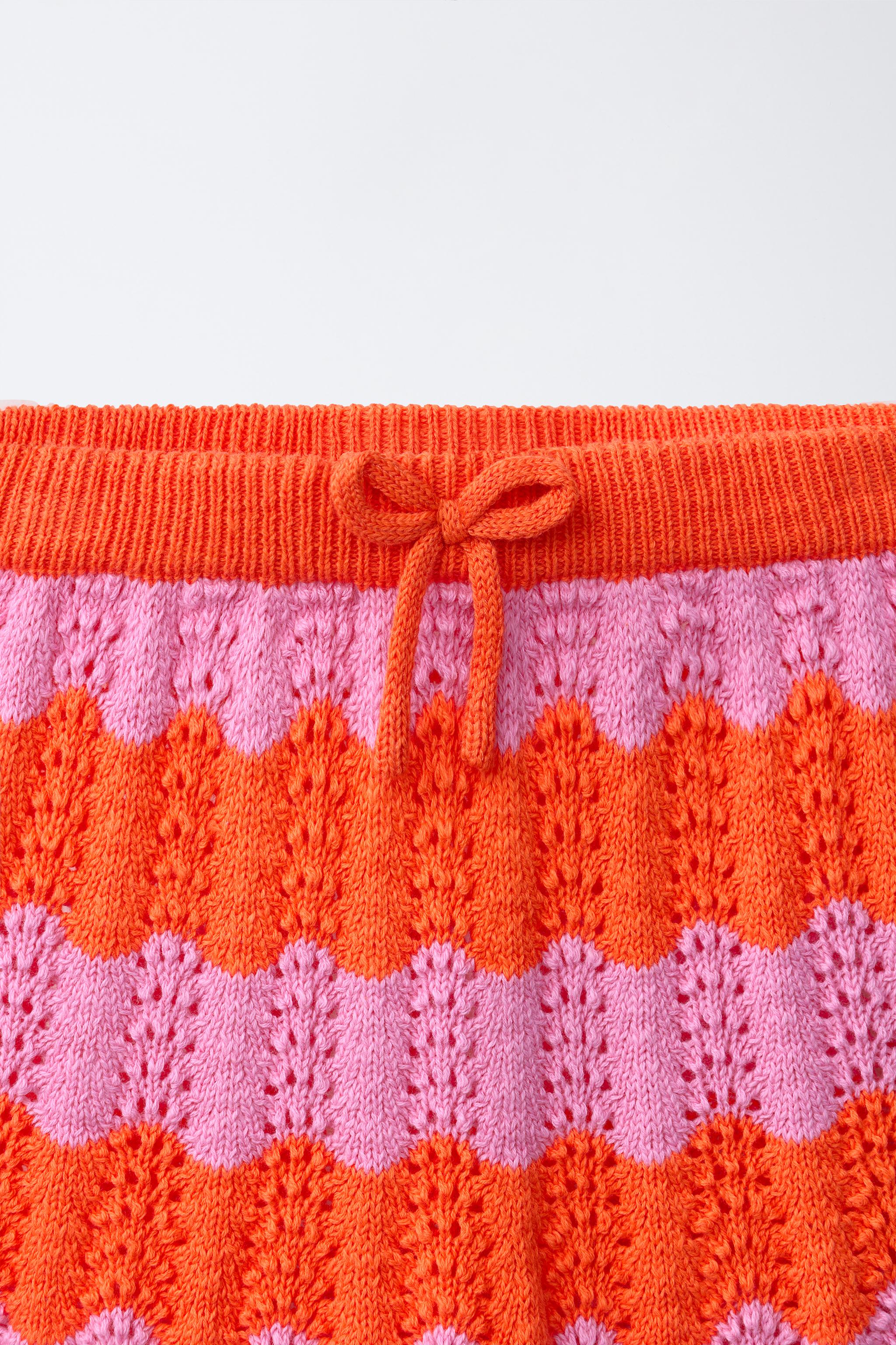 STRIPED CROCHET KNIT SKIRT